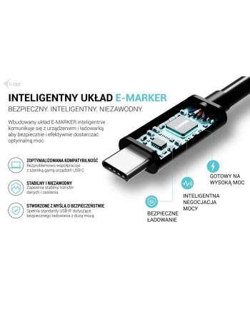 i-tec Kabel USB-C TB5 1.8m, czarny