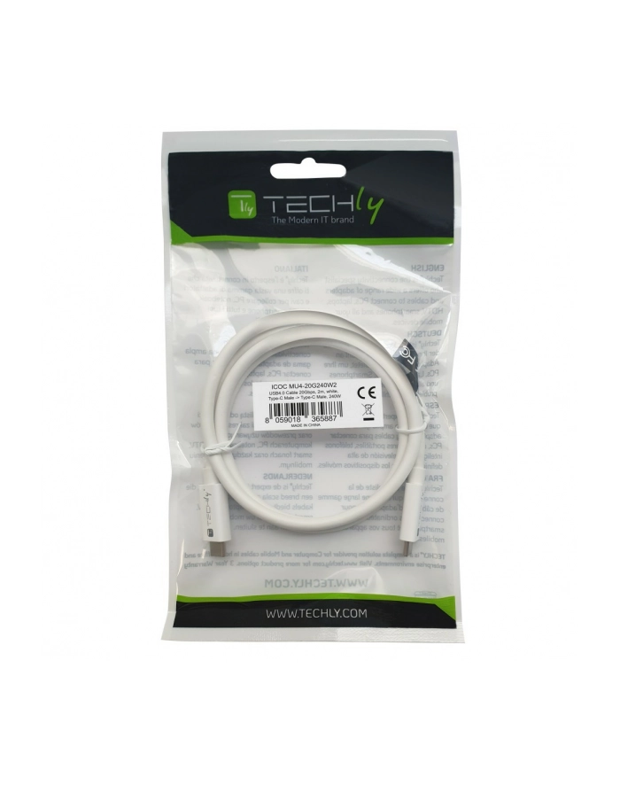 Techly ICOC-MU4-20G240W2 kabel USB USB4 Gen 2x2 2 m USB C Biały główny