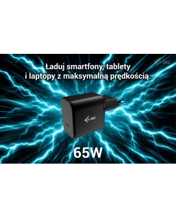 i-tec Ładowarka 65W USB-C GaN Charger PD 65W czarna
