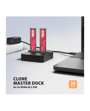 axagon Stacja dokująca USB-C 3.2 Gen2x2 - 2 x NVMe M.2 20Gbps ADSA-M2C22L nr 2