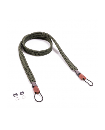 C-Rope Pasek do aparatu The Traveler, ręcznie pleciony z paracordu, na ramię szybkim zapięciem, 125 cm, oliwkowy
