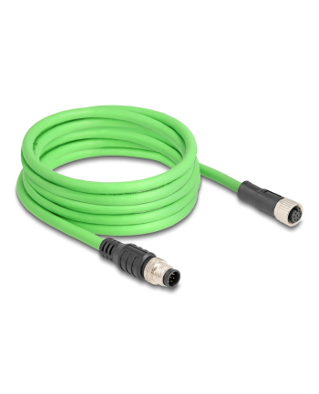 Tragant Przewód adapter M12 A-coded 8-pin męski-żeński Pur Tpu 5m Delock 80404