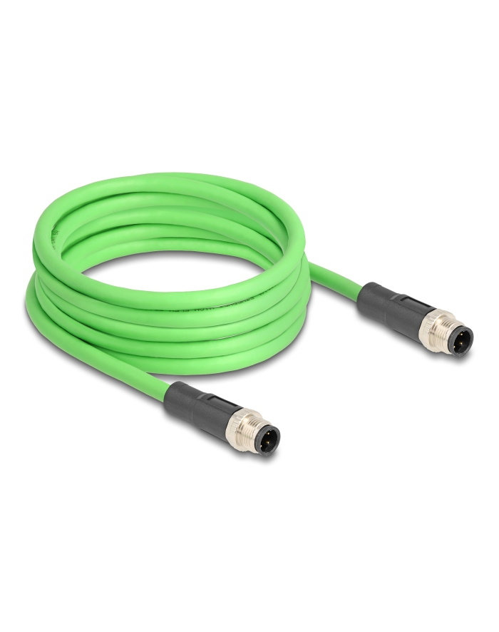Tragant Przewód adapter M12 D-coded 4-pin męski-męski Pur Tpu 5m Delock 80419 główny