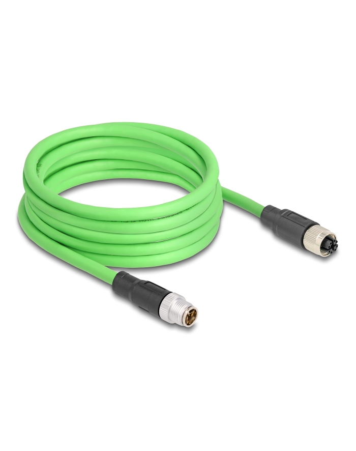 Tragant Przewód adapter M12 X-coded 8-pin męski-żeński Pur Tpu 1m Delock 80431 główny