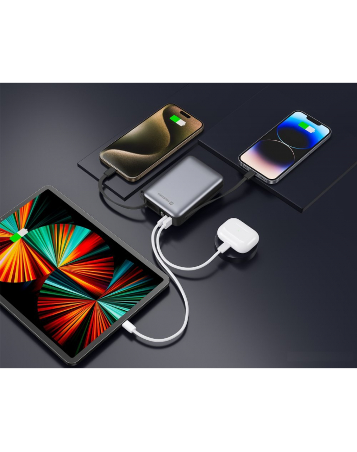 Swissten Powerbank S Integrovanými Kabely Usb C A Lightning 20000 Mah główny