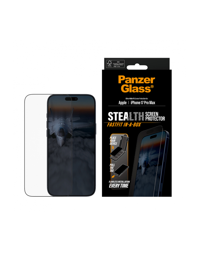 Panzerglass Stealth Screen Protector W Black Frame Iphone 17 Pro Max główny