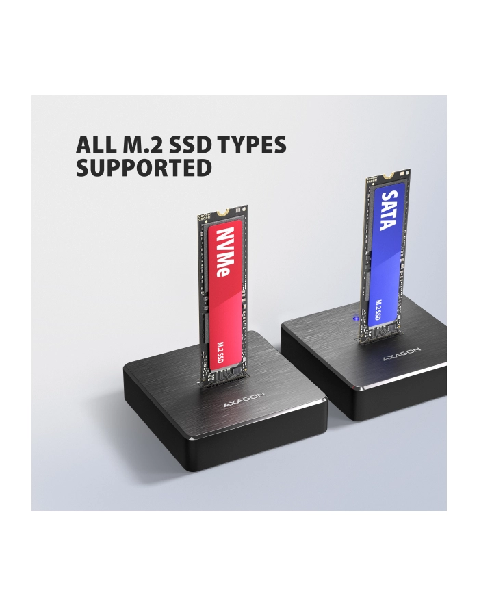 axagon Stacja dokująca USB-C 3.2 Gen 2 ADSA-M2C11 ALU- 1xNVMe /SATA M.2 10Gbps główny