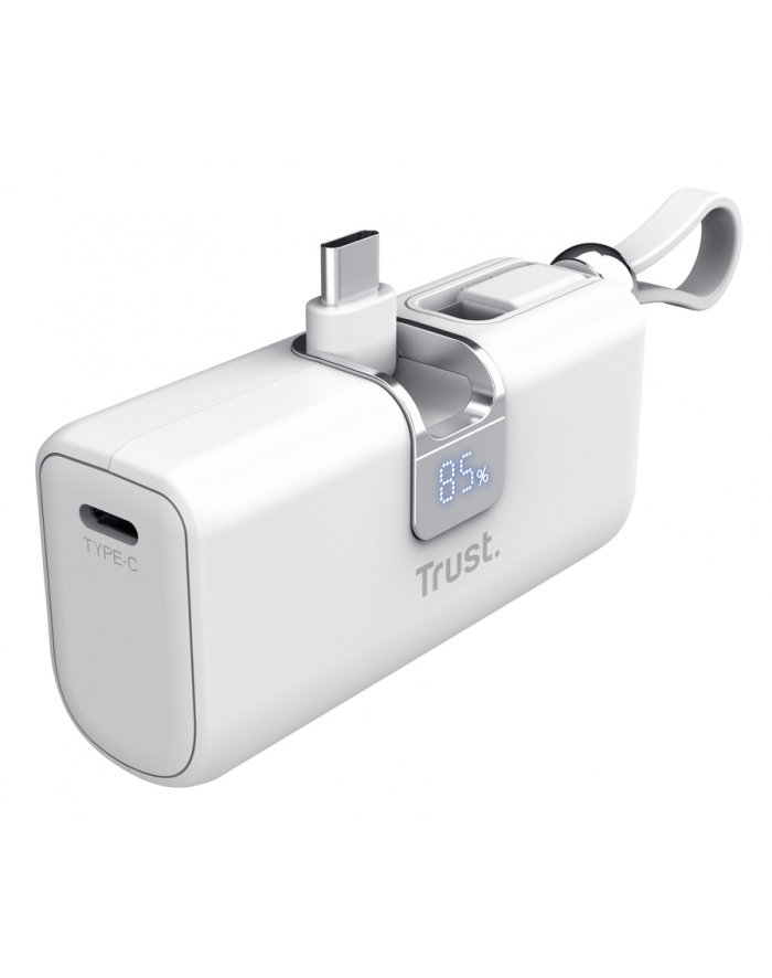 Kieszonkowy powerbank TRUST Pacto 5000 mAh biały główny