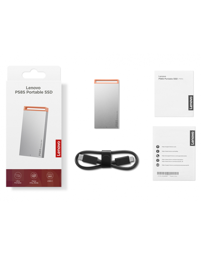 Dysk zewnętrzny SSD LENOVO PS6S 1TB USB 3.2 Gen 2 Grey (4XB1T88410) główny