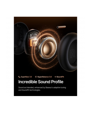 Baseus Inspire XH1 Wireless Noise Cancel Headphones czarny