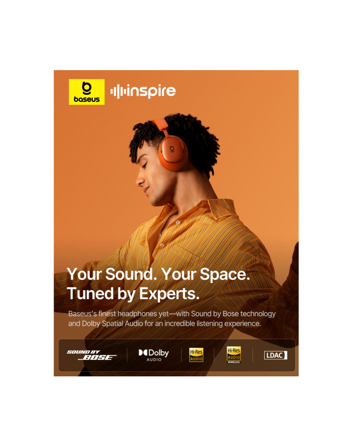 Baseus Inspire XH1 Wireless Noise Cancel Headphones koralowy główny