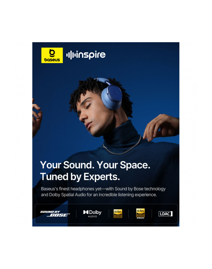 Baseus Inspire XH1 Wireless Noise Cancel Headphones niebiesk główny