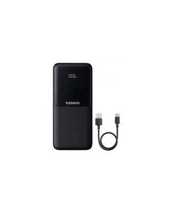 Powerbank Baseus Lipow 10000mAh 225W z podwójnym wbudowanym kablem z wyświetlaczem (z dodatkowym czarnym kablem Baseus Simple USB-A - USB-C 3A 0,2m) - czarny