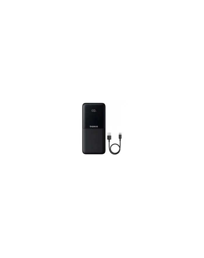 Powerbank Baseus Lipow 10000mAh 225W z podwójnym wbudowanym kablem z wyświetlaczem (z dodatkowym czarnym kablem Baseus Simple USB-A - USB-C 3A 0,2m) - czarny główny