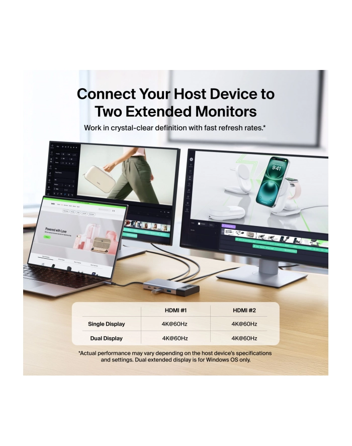 Belkin CONNECT 8-in-1 USB-C Hub do 2 Ekraonow INC027hqSGY główny