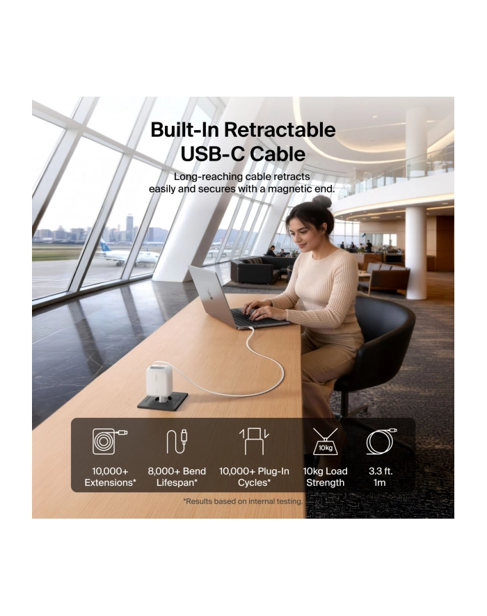 Belkin BOOST Charge Pro 67W Dual GaN Kabel wysuwany ws WCH022kqWH główny