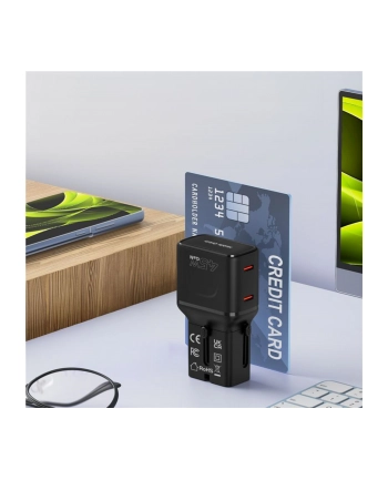 Mobile Origin 45W Travel adapter EU/US/UK/AU PW26, czarny