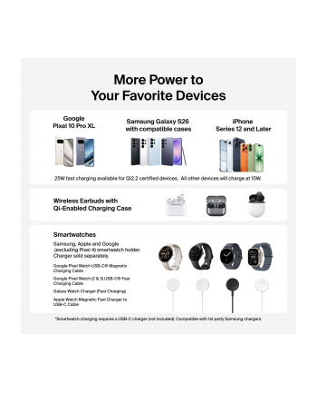Belkin UltraCharge 25W Qi2 biala Modulowa Stac. Ladow. WIZ052kqWH