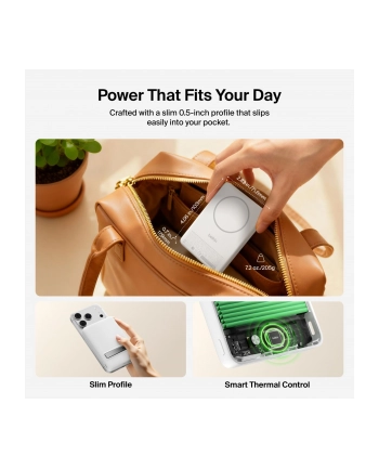 Belkin BoostCharge Slim 15W Qi2 magn.Powerb. 10000mAh BPD016hqWH