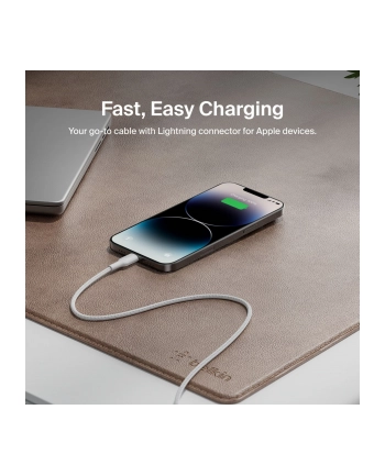 Belkin BOOSTCHARGE geflocht.Kab. Lightn./USB-C 2m ws.CAA022hq2MWH