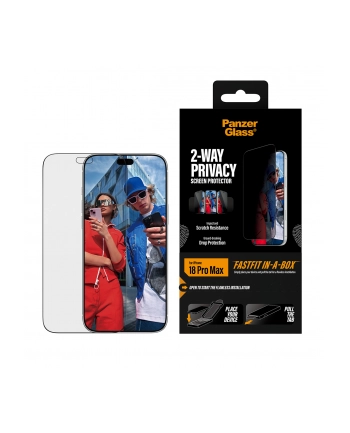 PanzerGlass 2-way Privacy 17/18 pro Max Ultra Wide FastFit Box