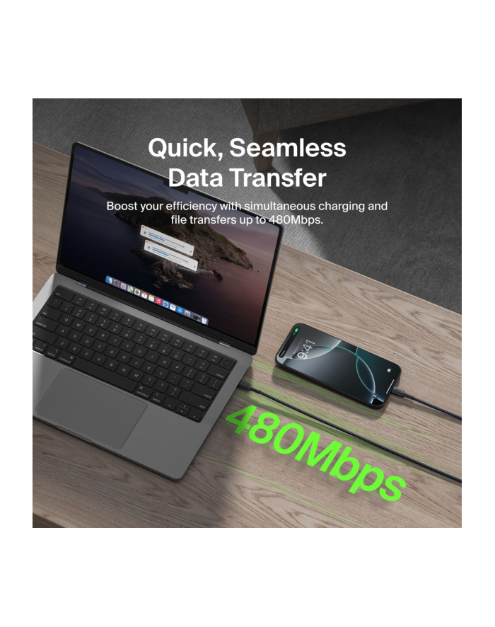 Belkin BOOSTCHARGE geflocht.Kab. USB-C/USB-A 2m schw.CAB022HQ2MBK główny