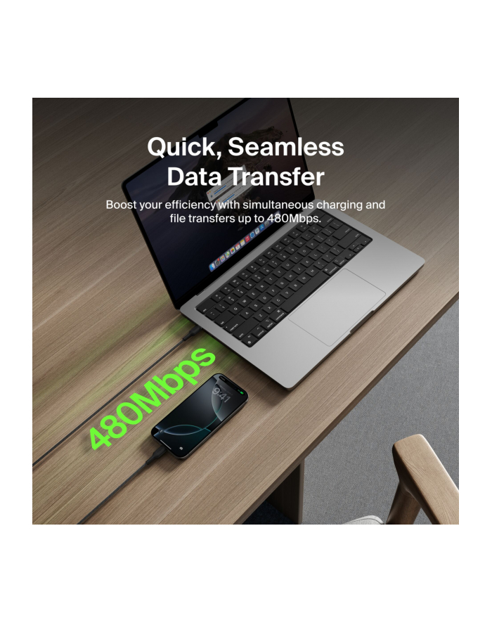 Belkin BOOSTCHARGE gefl.Kab. 60W USB-C/USB-C 2m czar.CAB024hq2mBK główny