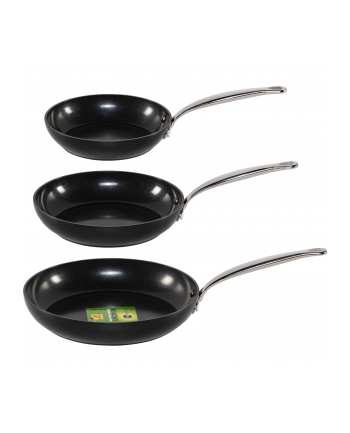 GreenPan Barcelona Zestaw Patelni 3-cz. czarne