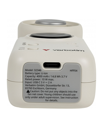 Verbatim Cool`n´Go Ice Touch Pro Wentylator Reczny bia/sreb 32346