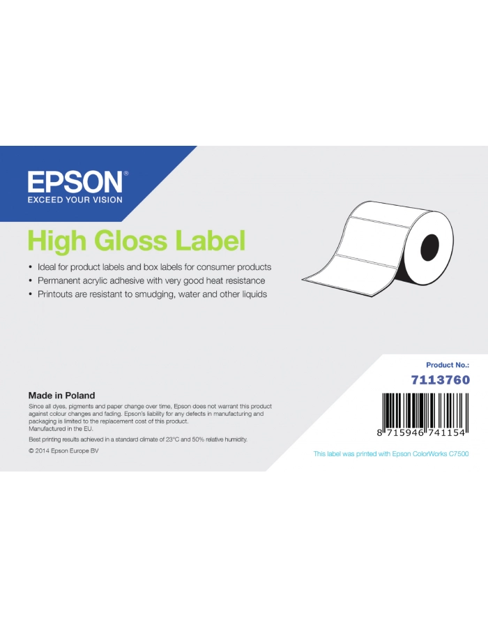 Epson High Gloss Label - Continuous Roll: 102Mm X 33M (7113760) główny