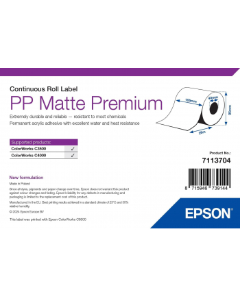Epson Etykieta Foliowa Ciągła, 105Mm X 29M Do Drukarek Colorworks 7113704