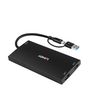 Lindy Konwerter Usb typu A i C na podwójne Hdmi 4K 60