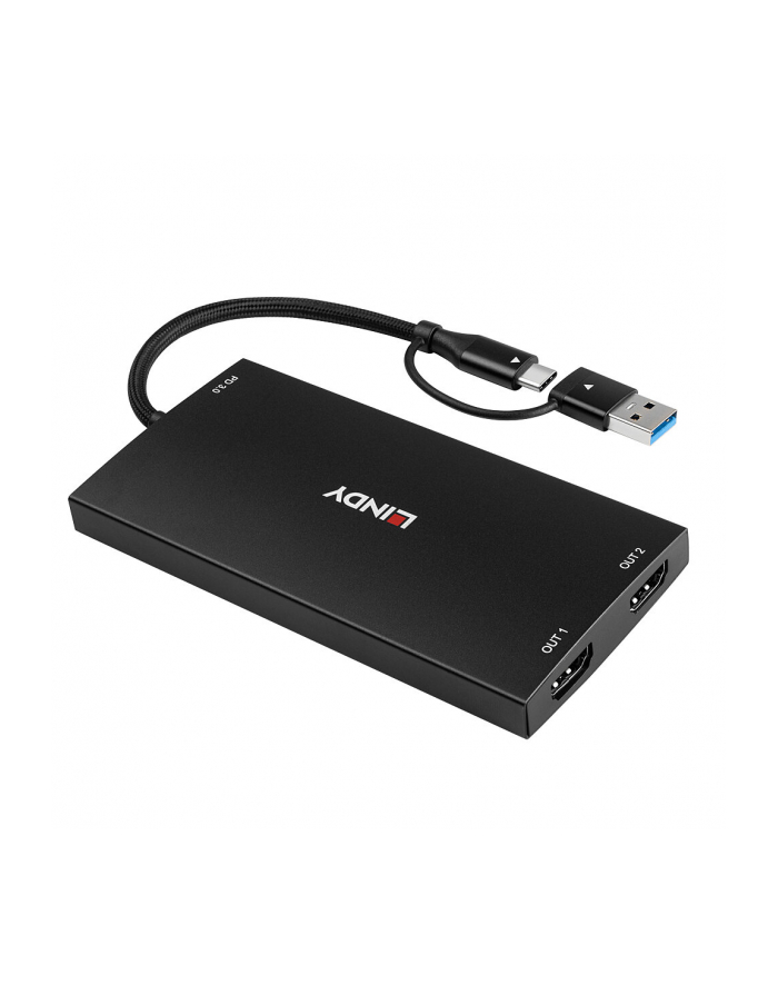 Lindy Konwerter Usb typu A i C na podwójne Hdmi 4K 60 główny
