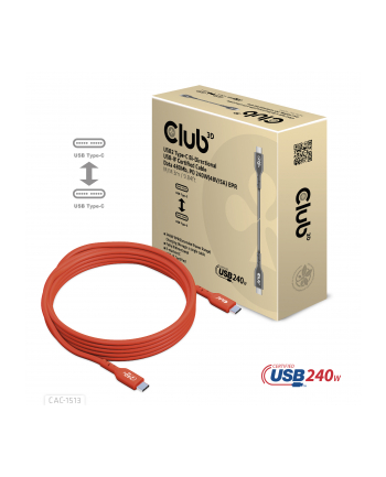 Club 3D Kabel Usb Club3D 2 Typ C Pd 240W / 480Mb 3M St/St Retail