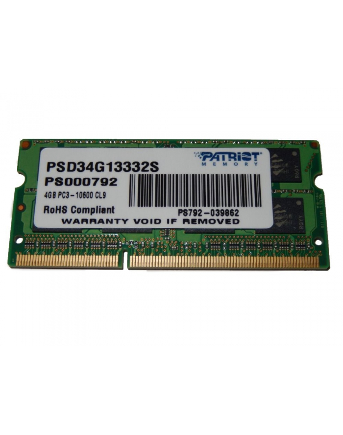 Patriot 4GB 1333MHz DDR3 Non-ECC CL9 SODIMM główny