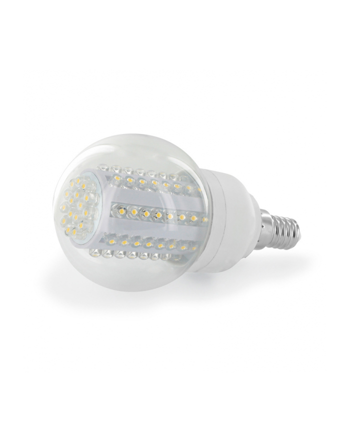 Whitenergy żarówka LED| E14 | 80 LED| 4W | 230V | barwa ciepła biała| kula B60 główny