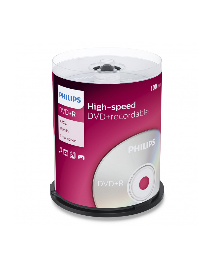 PHILIPS DVD+R 4,7GB 16X CAKE*100  DR4S6B00F/00 główny