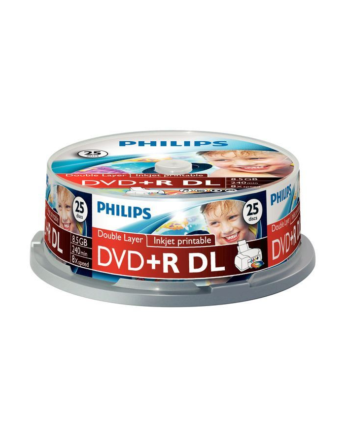 PHILIPS DVD+R 8,5GB 8X DL WHITE INKJET PRINT. CAKE*25  DR8I8B25F/00 główny