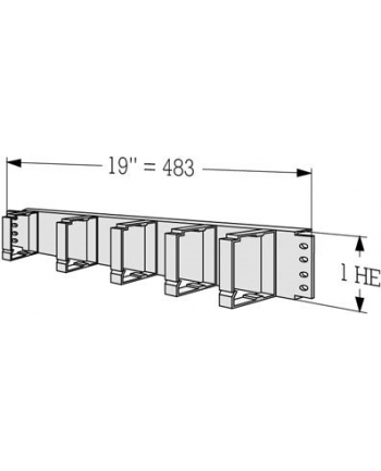 APRAnet Organizator kabli poziomy 1U, plastik