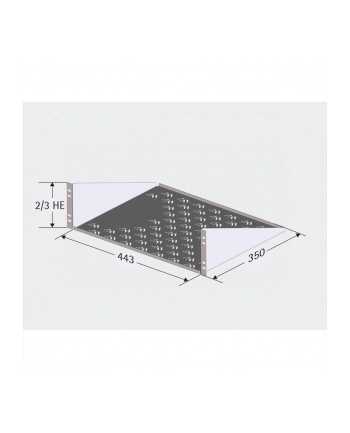 APRAnet Półka 19'' z otworami, 2U, 350 mm