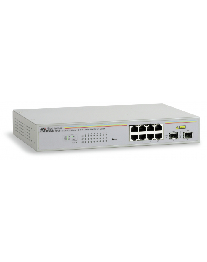 Allied Telesis WebSmart (AT-GS950/8) 8x10/100/1000Mbps  2xSFP combo główny