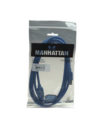 MANHATTAN Kabel USB 3.0 A-A przedłużacz 2m, niebieski<br>[322379]