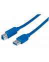 MANHATTAN Kabel USB 3.0 A-B długość kabla 2m, niebieski<br>[322430] - nr 18