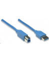 MANHATTAN Kabel USB 3.0 A-B długość kabla 2m, niebieski<br>[322430] - nr 3