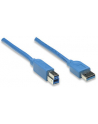 MANHATTAN Kabel USB 3.0 A-B długość kabla 2m, niebieski<br>[322430] - nr 7