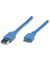 MANHATTAN Kabel USB 3.0 A-Mikro B długość kabla 1m, niebieski<br>[325417] - nr 11