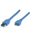 MANHATTAN Kabel USB 3.0 A-Mikro B długość kabla 1m, niebieski<br>[325417] - nr 1