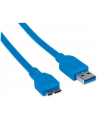 MANHATTAN Kabel USB 3.0 A-Mikro B długość kabla 1m, niebieski<br>[325417] - nr 21