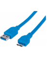 MANHATTAN Kabel USB 3.0 A-Mikro B długość kabla 1m, niebieski<br>[325417] - nr 26