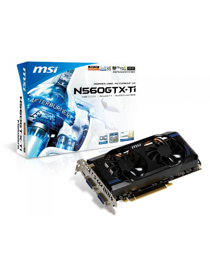 MSI GeForce GTX 560Ti 1024MB DDR5/256bit DVI/HDMI PCI-E (832/4008) (wer. OC - OverClock)